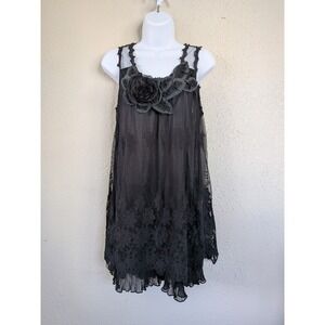 Pretty Angel Dress Medium Black Lace‎ Whimsigoth Boho Romantic Dark Grunge Fairy